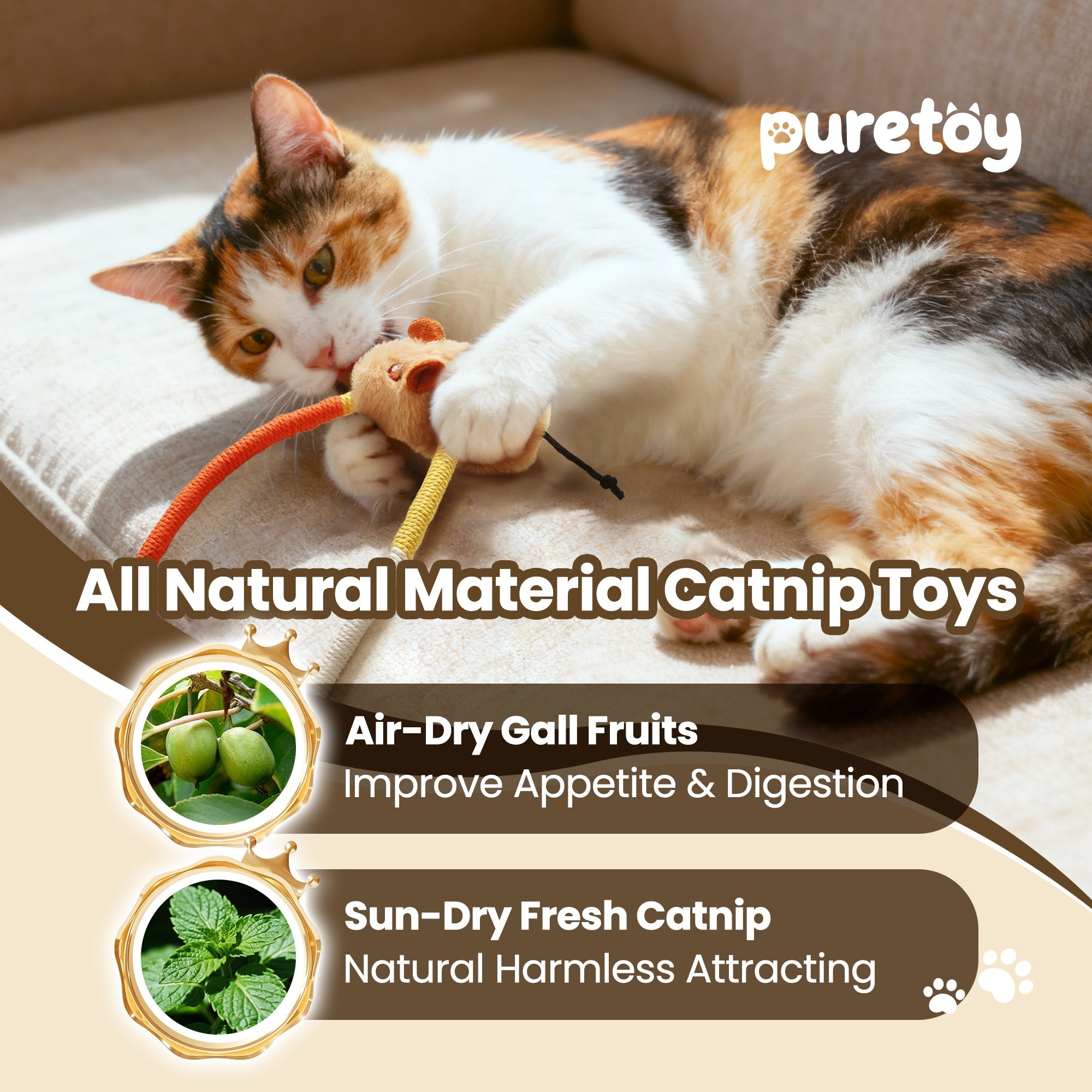 3 Pack Cat Chew Ropes with Catnip Mice